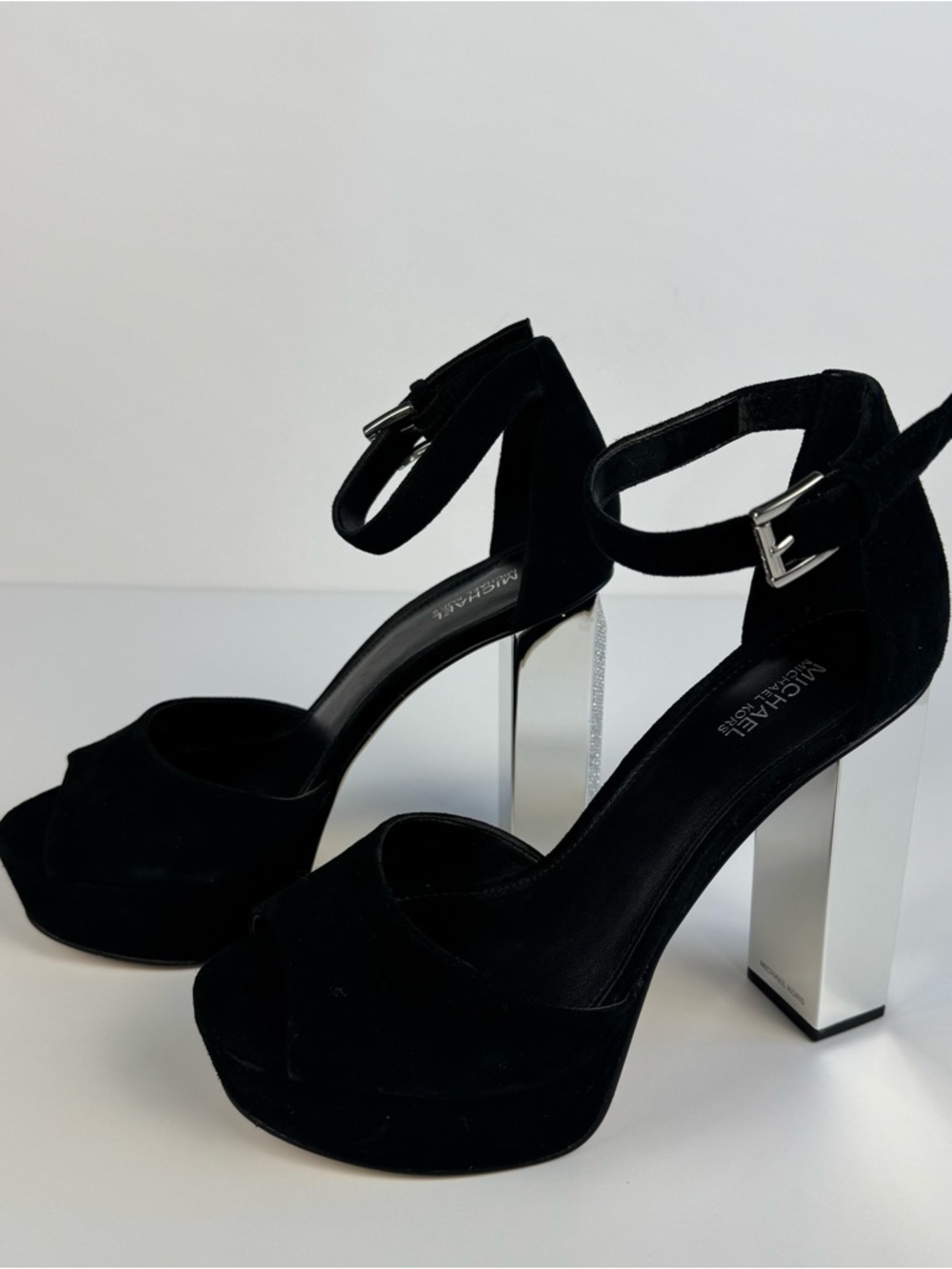 Michael Kors Petra Suede Platform Sandal Black Size 7 - Picture 4 of 15